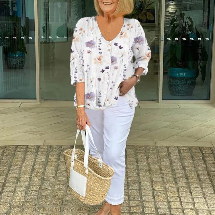 Marloes™ | Blusa Elegante com Flores