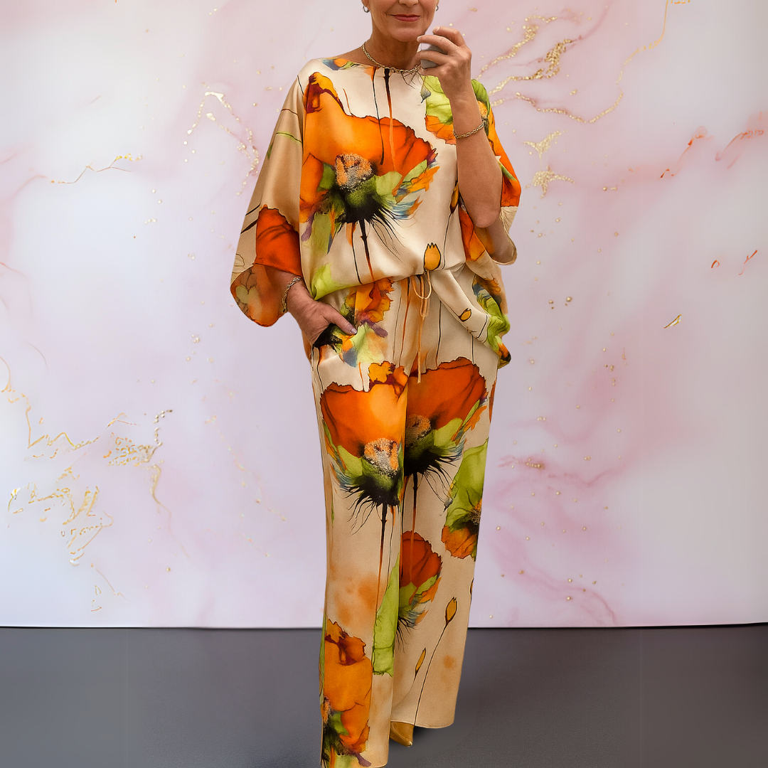 Moniek™ | Conjunto de Senhora em Satin de Duas Peças