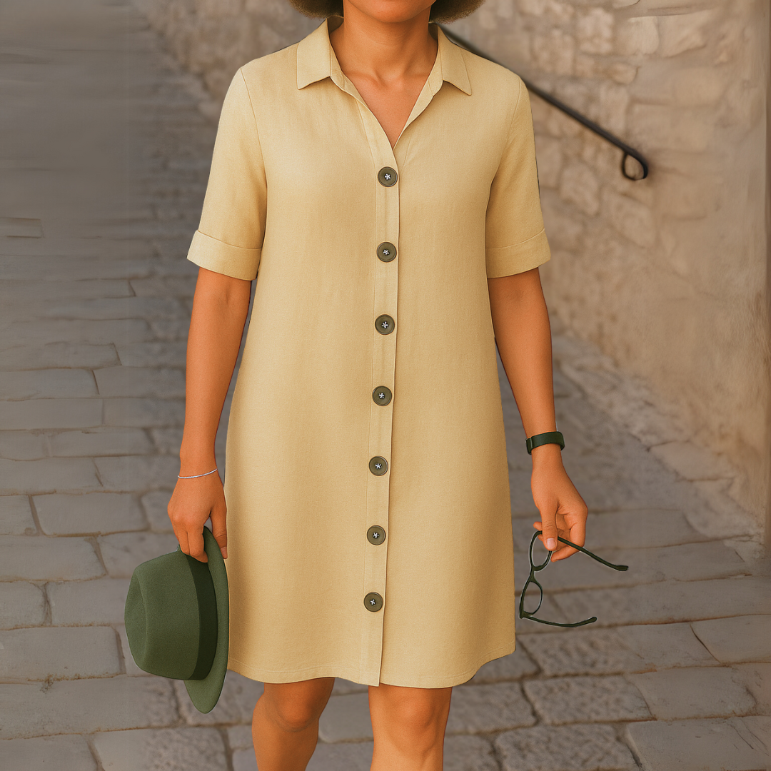 Ria™ | Elegante vestido longo estilo camisa