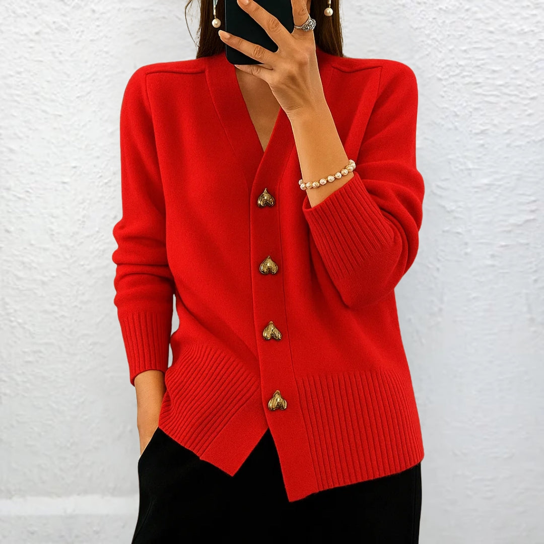 Lydia™ | Pullover elegante com botões em forma de coração