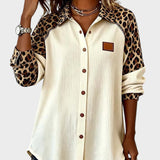 Maria™ – Blusa de manga comprida com padrão leopardo