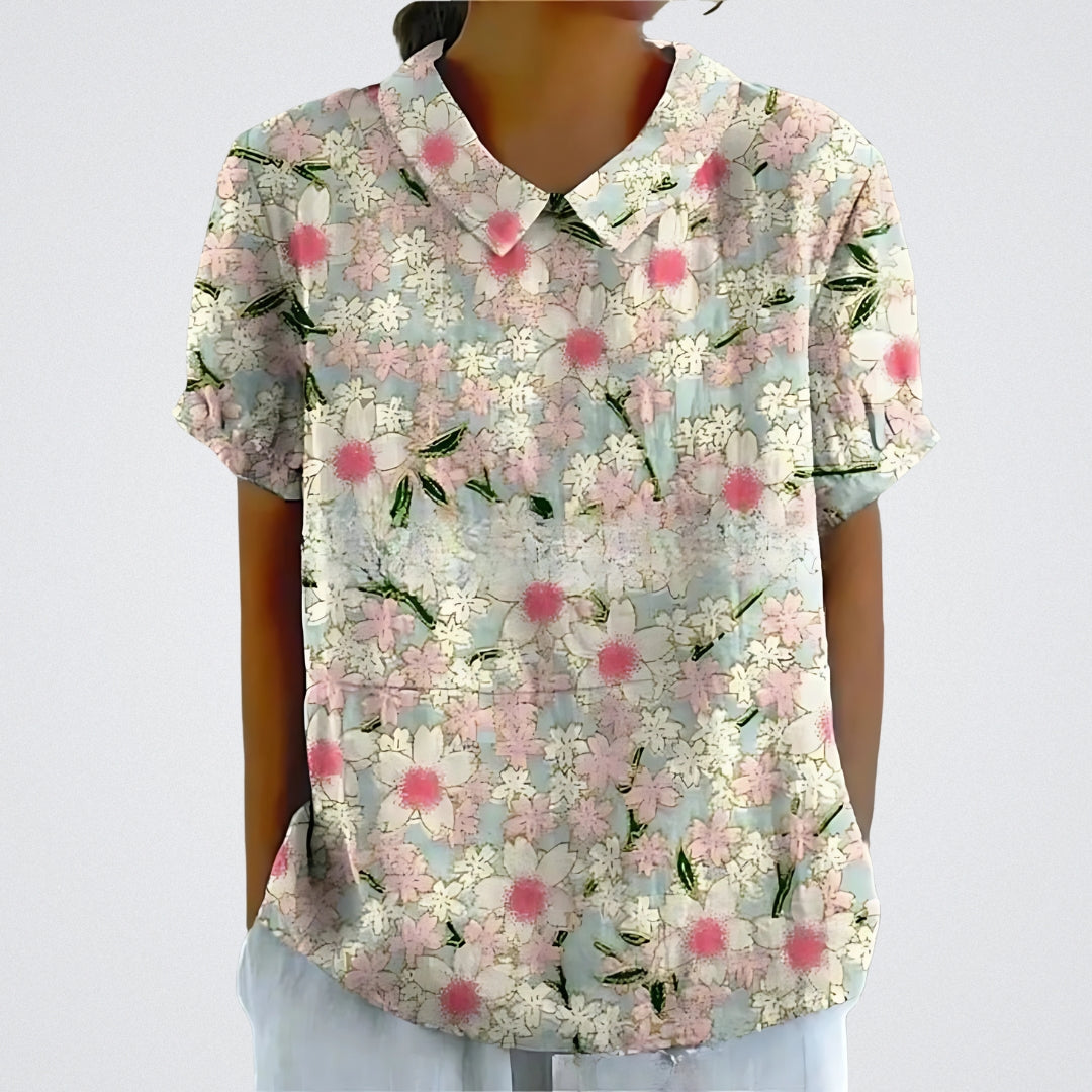 Lina™ | Blusa com Padrão de Flores