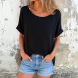 Diana™ | Blusa Elegante com Decote Redondo