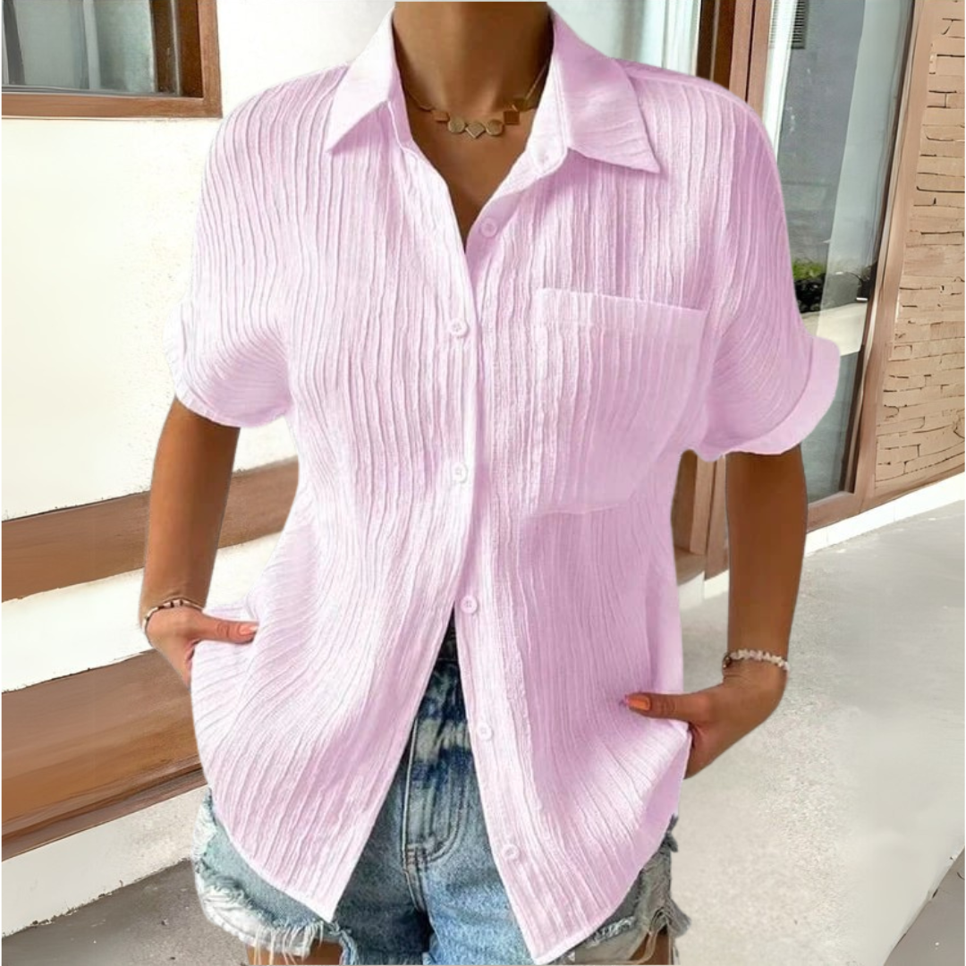 Anneke™ | Blusa Elegante com Colarinho de Camisa