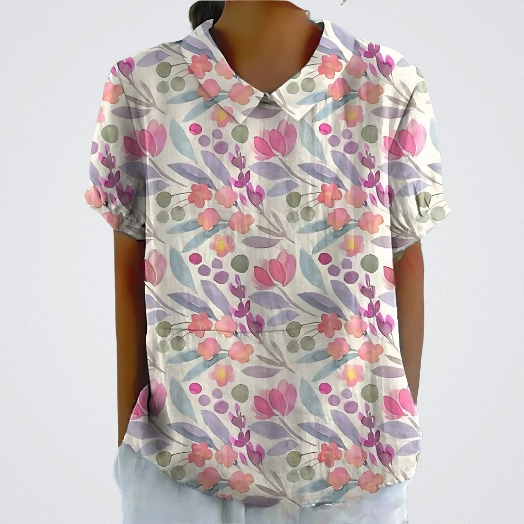 Lina™ | Blusa com Padrão de Flores