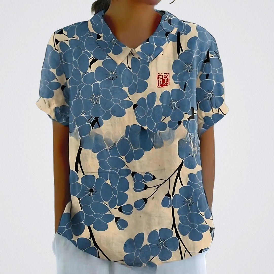 Lina™ | Blusa com Padrão de Flores