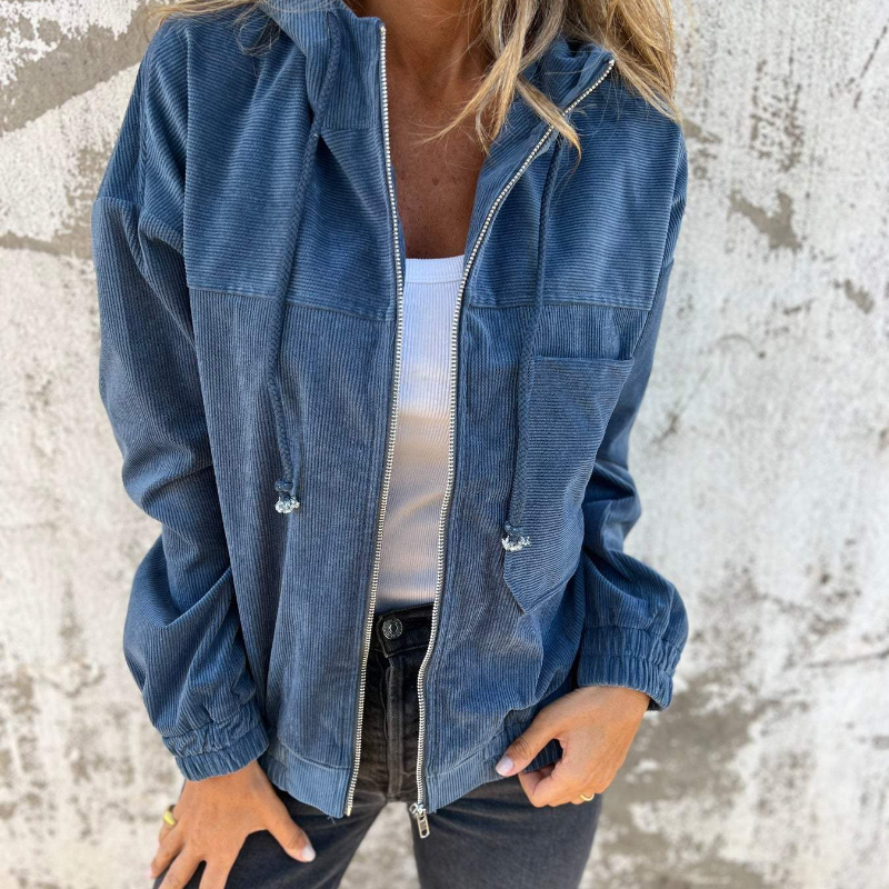 Ella™ | Casaco de capuz em cordão com fecho éclair