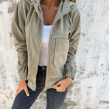 Ella™ | Casaco de capuz em cordão com fecho éclair