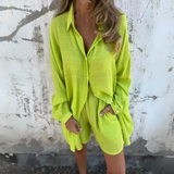 Nora™ | Conjunto Casual de Blusa Simples e Calções