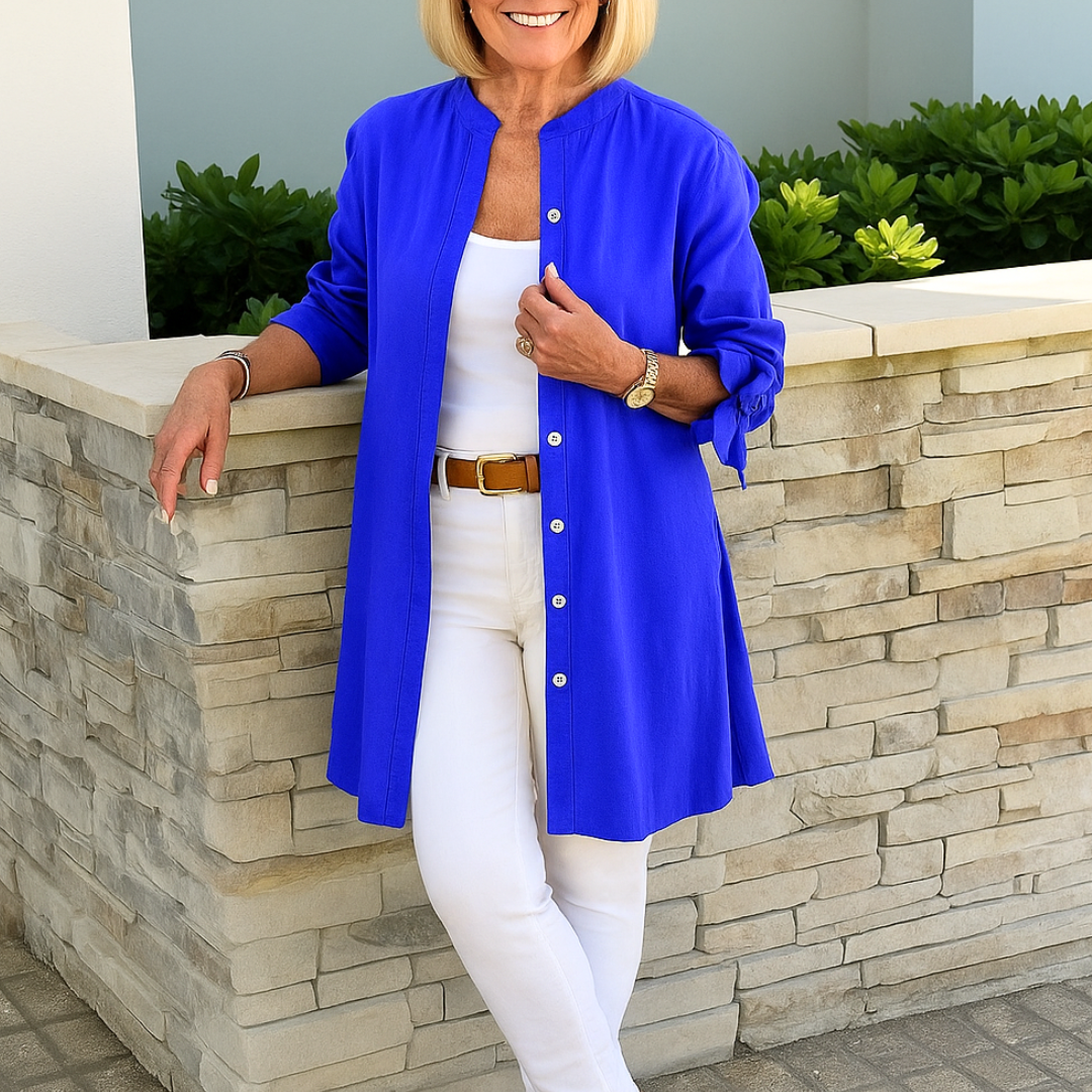 Louise™ | Blusa com Botões e Mangas Laço