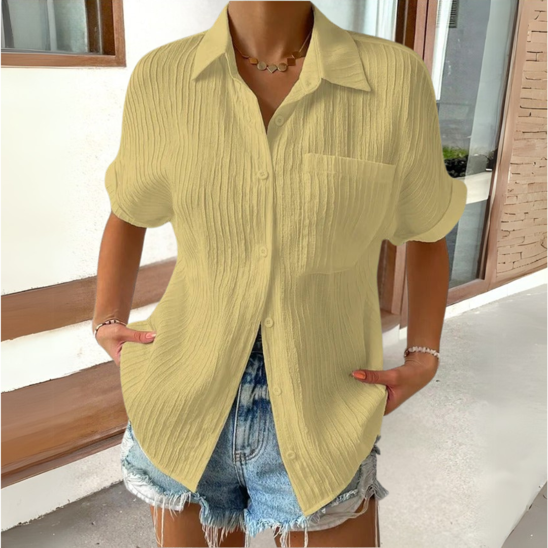 Anneke™ | Blusa Elegante com Colarinho de Camisa