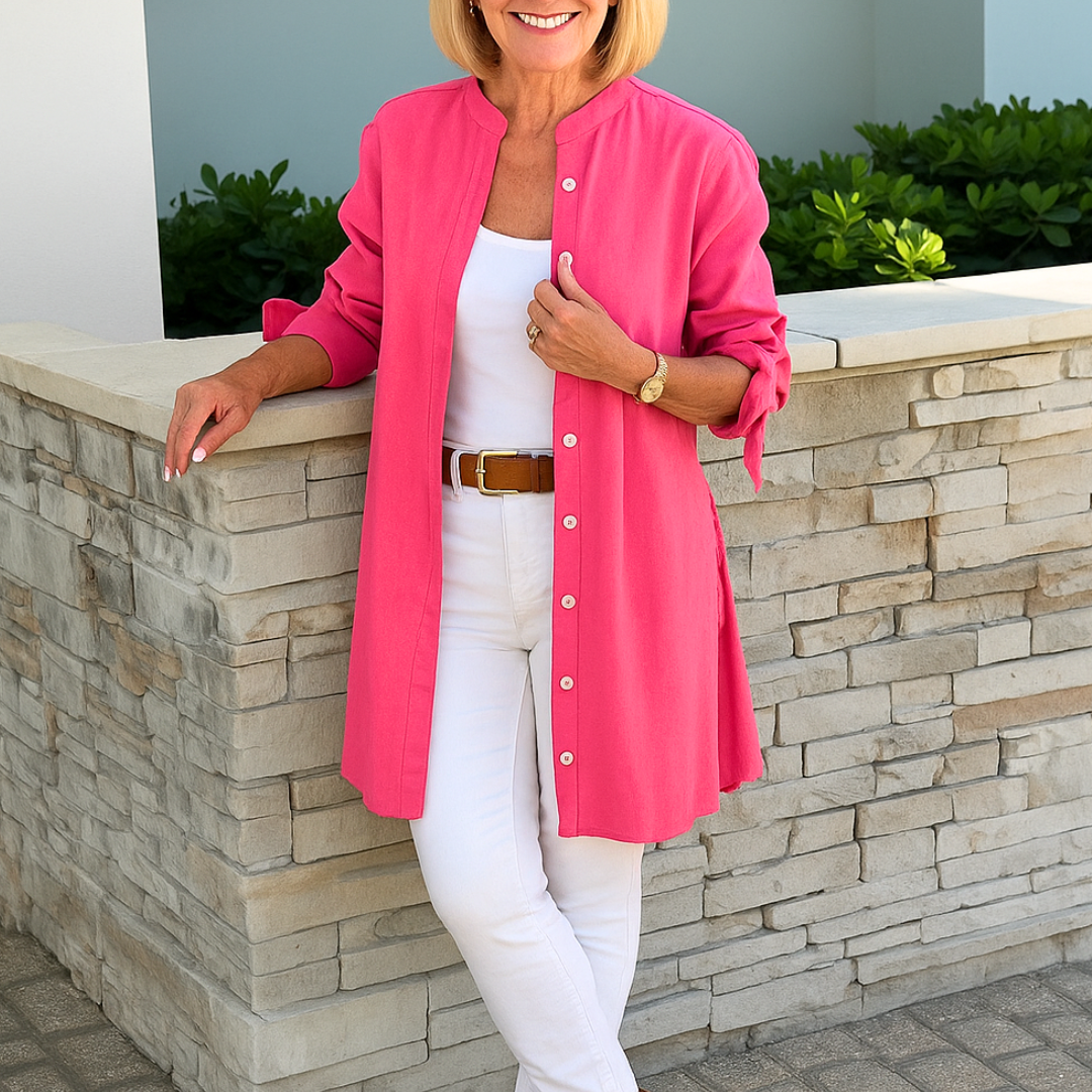 Louise™ | Blusa com Botões e Mangas Laço