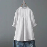 Dinie™ | Elegante Blusa de Algodão com Mangas Curtas