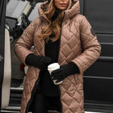 Amber | Casaco Elegante de Plumas com Capuz
