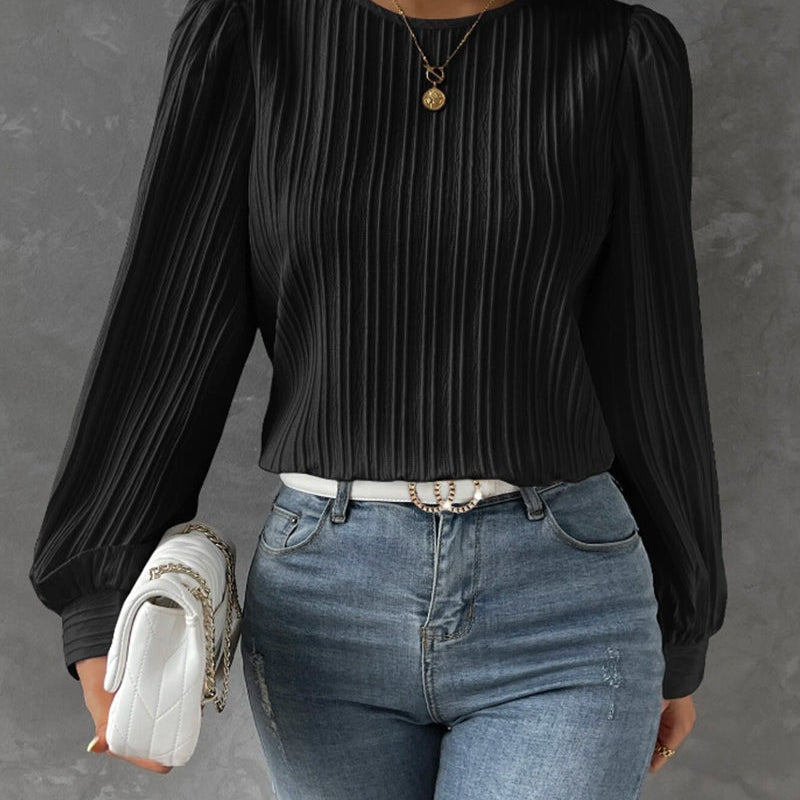 Bianca™ | Blusa Elegante com Mangas Lanternas Longas