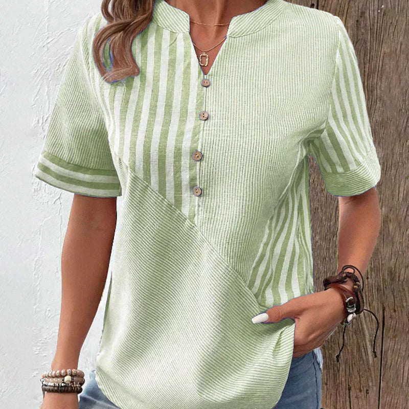 Frederique™ | Blusa elegante com riscas