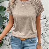 Nancy™ | Blusa Elegante com Decote Redondo e Mangas de Renda