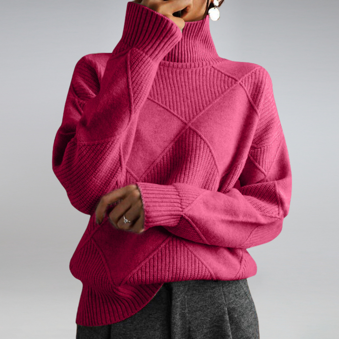 Ilse™ - Pullover de Gola Alta em Cashmere
