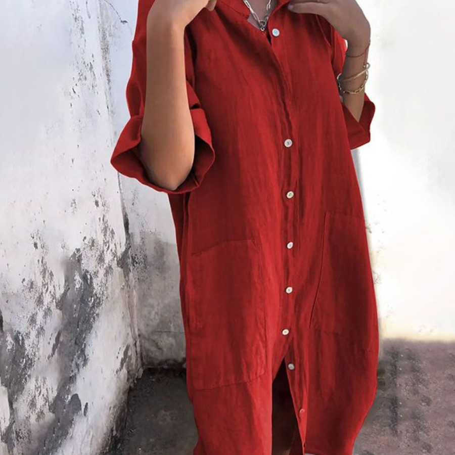 Melanie™ | Vestido Camisa Casual até ao Tornozelo em Estilo Ibiza