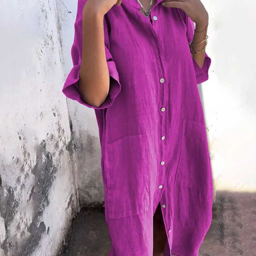 Melanie™ | Vestido Camisa Casual até ao Tornozelo em Estilo Ibiza