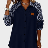 Maria™ – Blusa de manga comprida com padrão leopardo