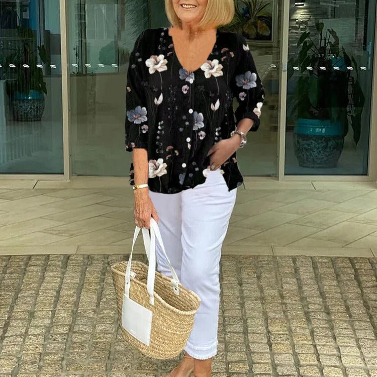 Marloes™ | Blusa Elegante com Flores