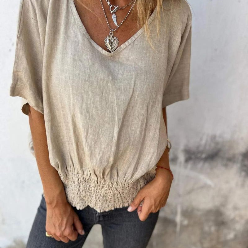 Marie™ | Blusa Casual em Estilo Ibiza com Decote em V