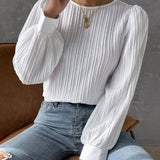 Bianca™ | Blusa Elegante com Mangas Lanternas Longas