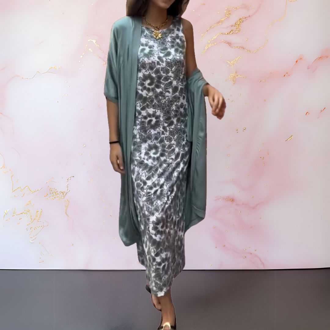 Melanie™ | Vestido Elegante com Cardigan