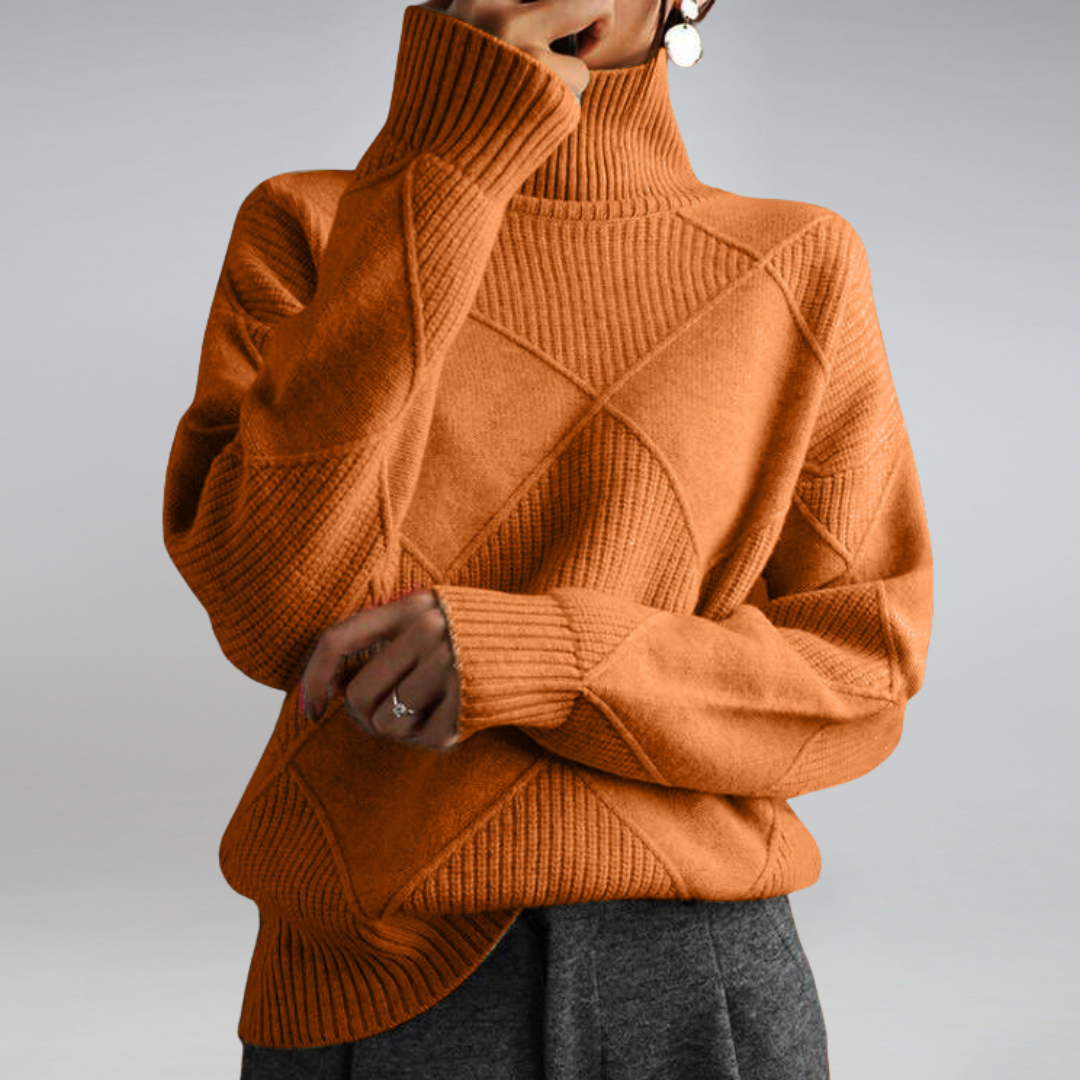 Ilse™ - Pullover de Gola Alta em Cashmere