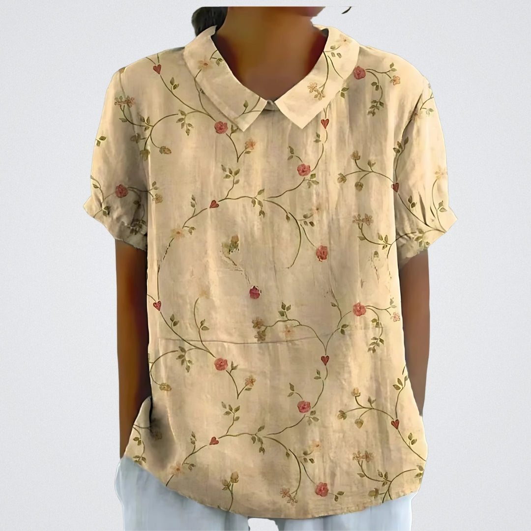 Lina™ | Blusa com Padrão de Flores