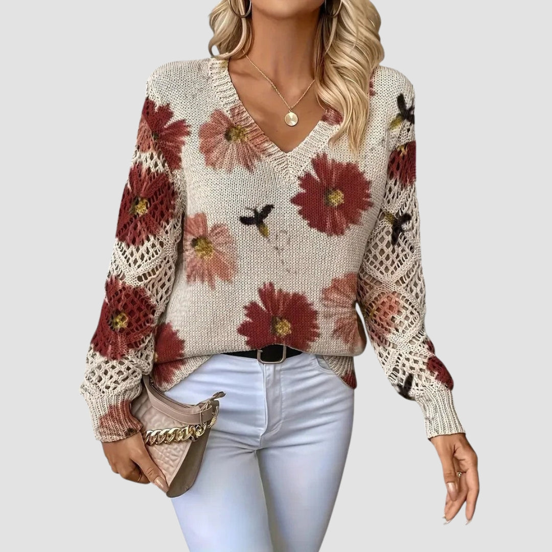 Martina™ | Pullover Elegante com Padrão de Flores