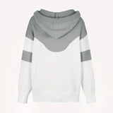 Pullover rosa com design de bloco de cor, cordão e capuz