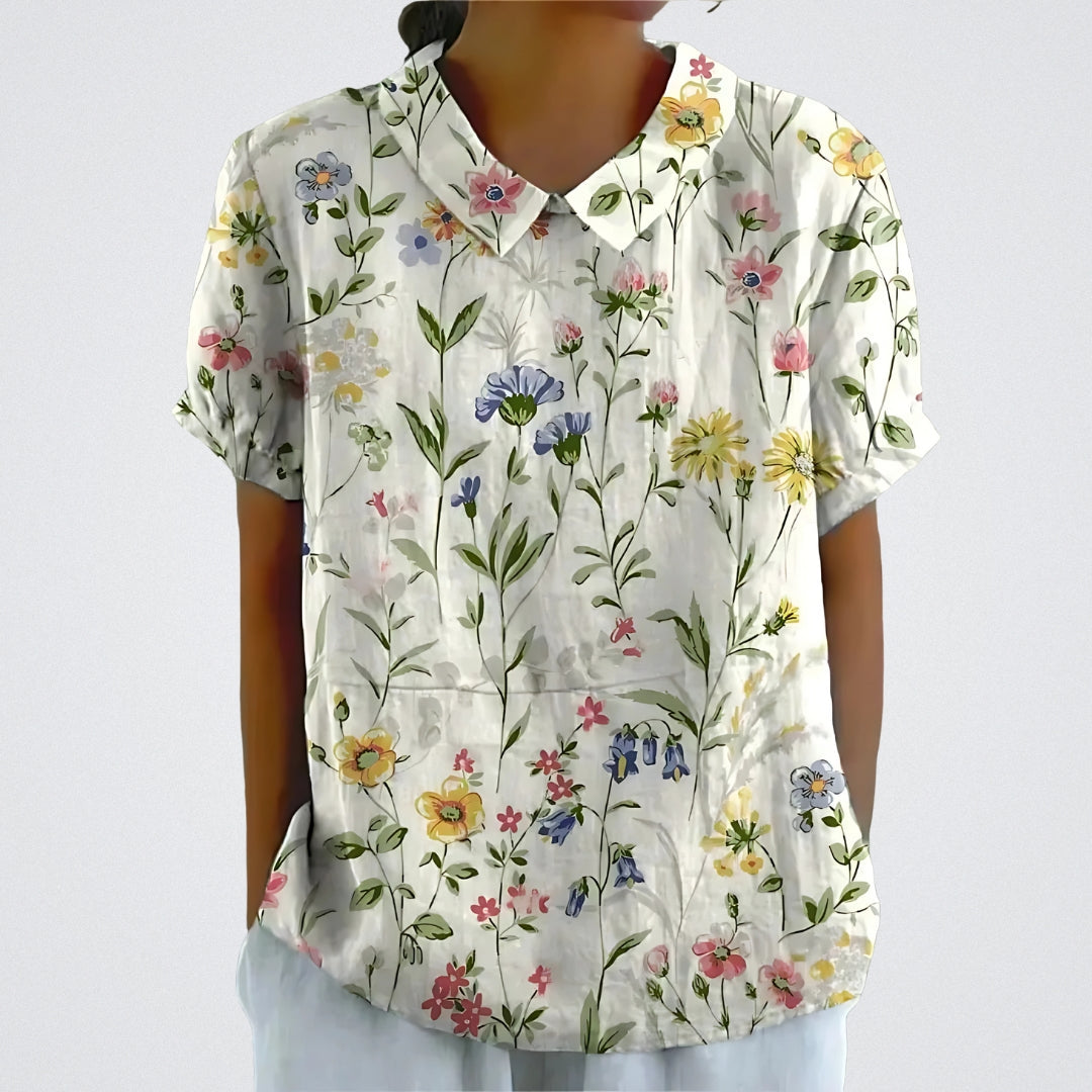 Lina™ | Blusa com Padrão de Flores