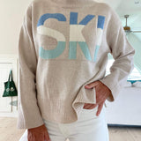 Pullover de gola alta em cashmere no estilo retro de esqui