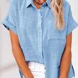 Eva™ | Blusa de Camisa Confortável em Linho