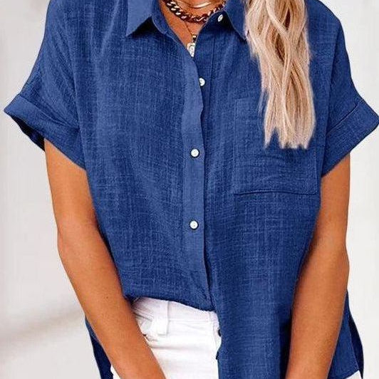 Eva™ | Blusa de Camisa Confortável em Linho