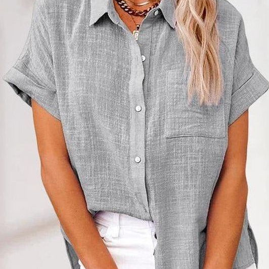 Eva™ | Blusa de Camisa Confortável em Linho