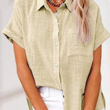 Eva™ | Blusa de Camisa Confortável em Linho