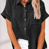 Eva™ | Blusa de Camisa Confortável em Linho