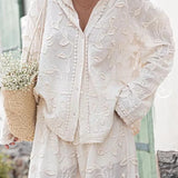 Conjunto Elegante de Calças e Blusa de Manga Longa