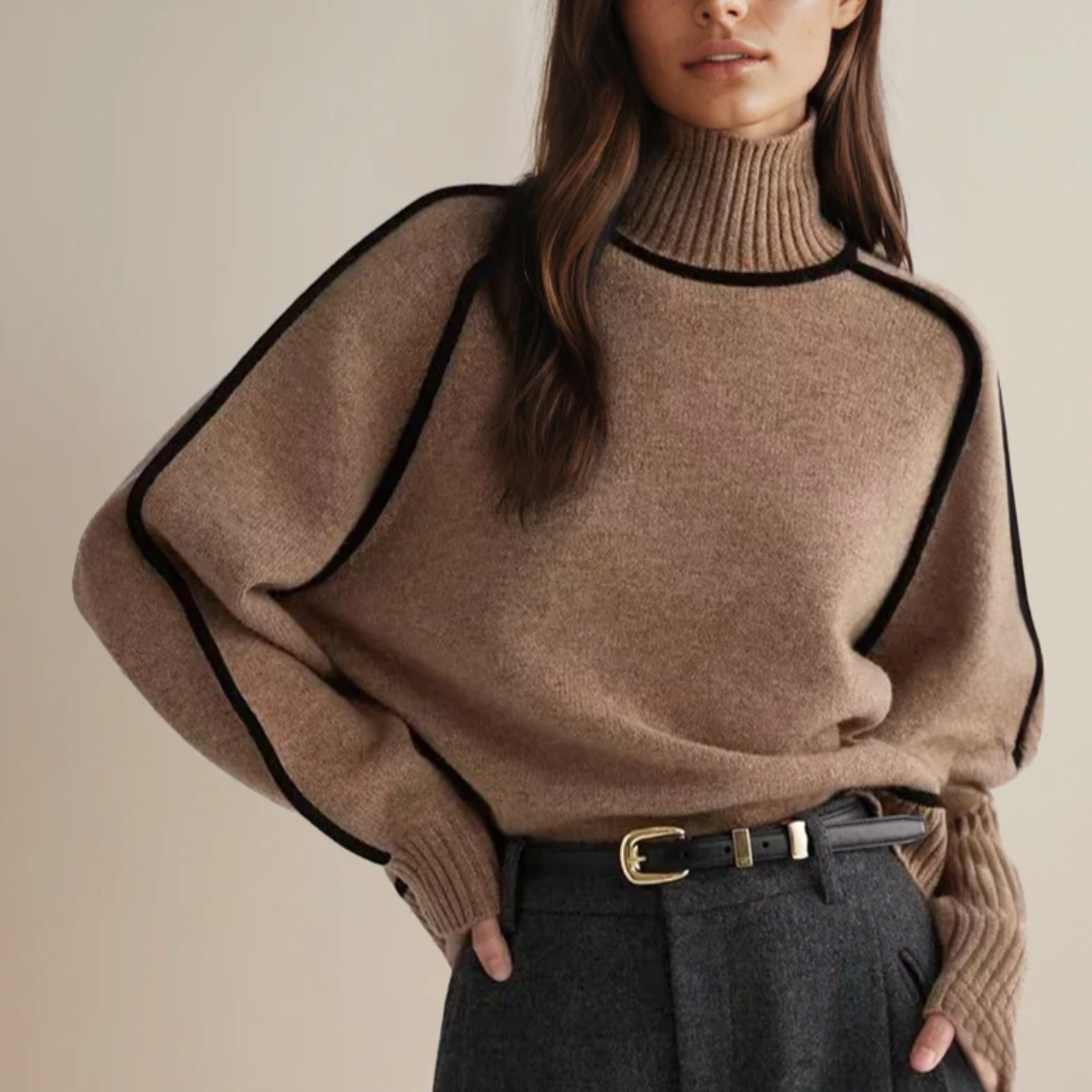 Maria™ | Pullover de Gola Alta Essencial