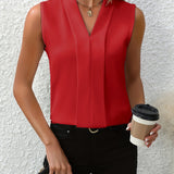 Annabel™ | Blusa Sem Mangas com Decote em V