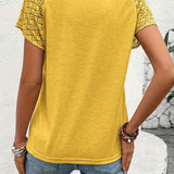 Nancy™ | Blusa Elegante com Decote Redondo e Mangas de Renda