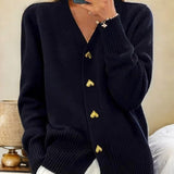 Eline™ | Elegante Cardigan com Botões em Forma de Coração